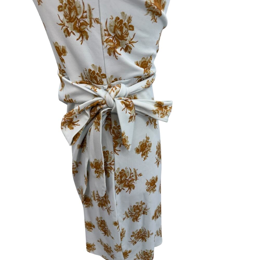 Aritzia Wilfred Saturn Mini Wrap Dress Snowmelt Blue Maplewood Floral NWT Size M - Picture 9 of 13